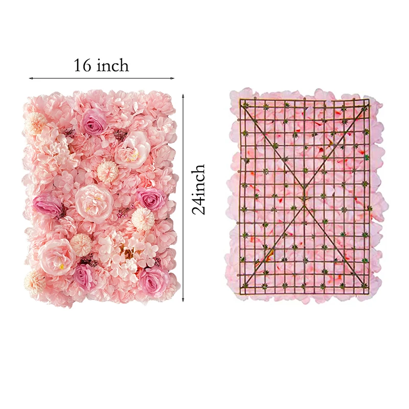 Silk Rose Flowers 3D Backdrop Wall Wedding Decoration Artificial Flower Wall Panel for Home Decor Backdrops Baby Shower