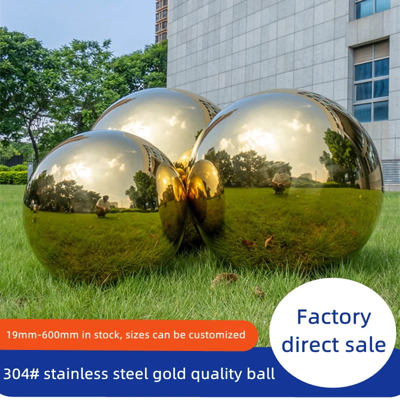 Diameter 25mm-550mm stainless steel garden golden decorative hollow ball seamless boutique ball hanging ornaments ball