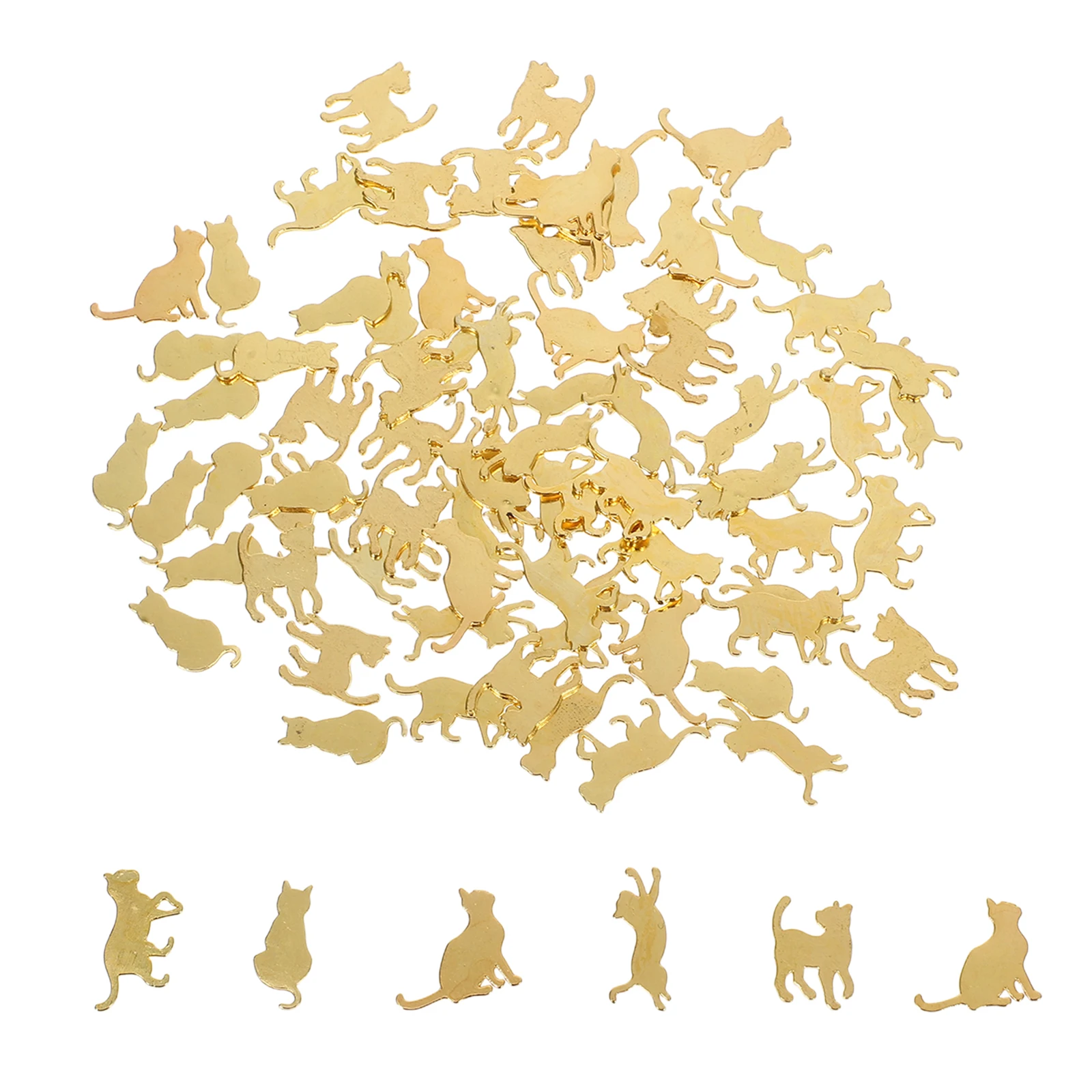 

60pcs Metal Accessories Cute Cat Charms for Jewelry Making Lightweight Durable Mold Filling Ornaments DIY Craft