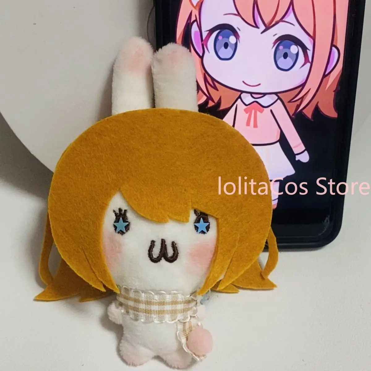 Pjsk Project SEKAI Minori Hanasato Cute Handmade Plush Doll Kawaii Bunny Keychain Anime Bag Pendant Girl Birthday Gift Cosplay view 6