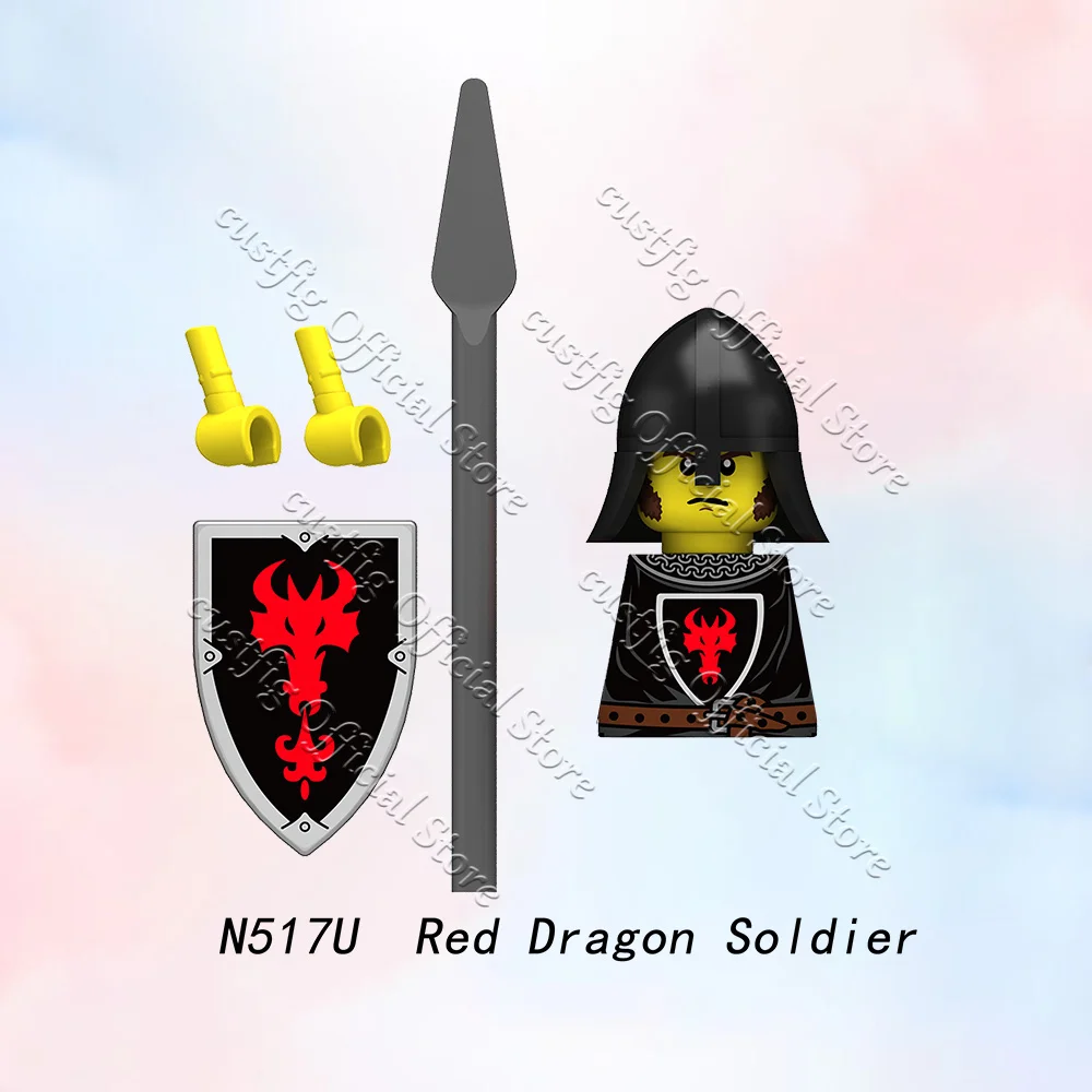 MOC Mittelalterliche Militärische Griechische Spartanische Krieger-Soldatenfigur Baustein Armeekastell König Ritter Schild DIY Bausteine Jungen Spielzeug Geschenk