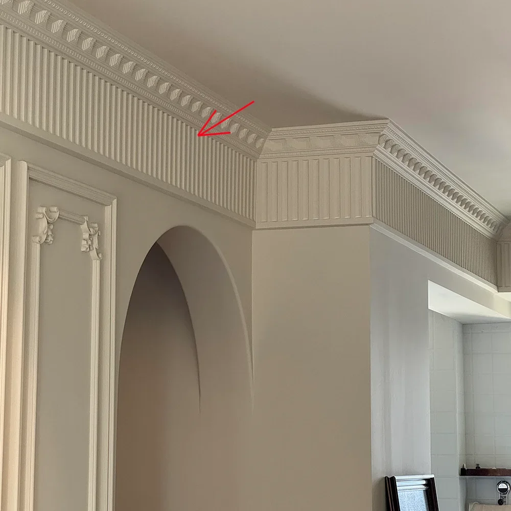 6 Pcs Wave Shape PU Molding Lightweight Imitation Gypsum Decorative Line Wall Corner   Interior Home Decoration Ornamental Build