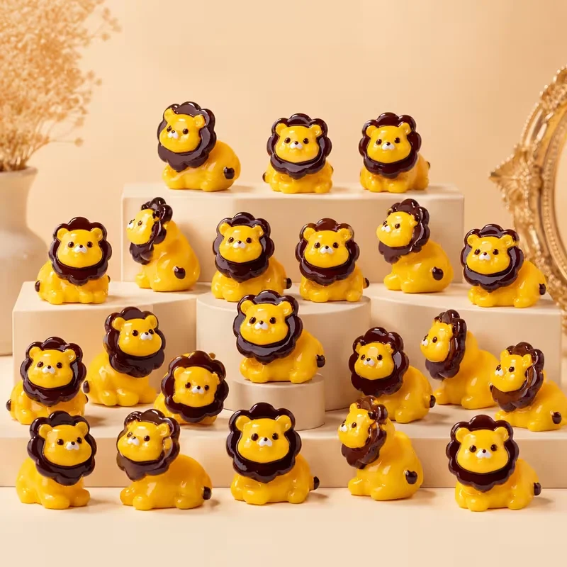 4/8pcs Mini Resin Lion Miniatures, Cute Animal Figurines Fairy Garden Accessories for Micro Landscape Plant DIY Home Decoration