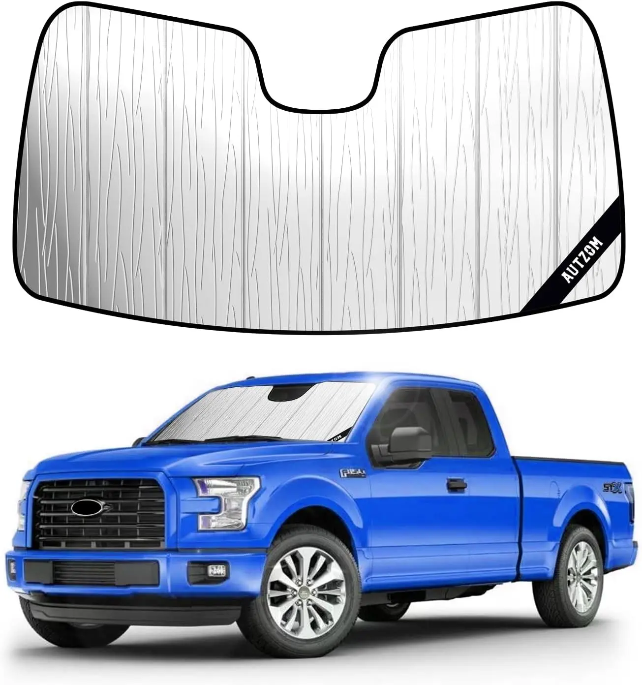 

Custom-fit Windshield Sun Shade for Ford F150 (2015-2020), Foldable Car Window Cover to Keep Vehicle Cool and Protect Dashboard