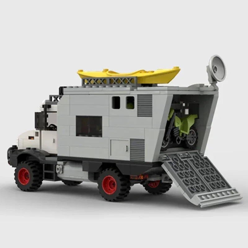 مدينة نموذج سيارة Moc قوالب بناء UNIMOG الطرق الوعرة تخييم RV التكنولوجيا وحدات كتل هدايا عيد الميلاد اللعب لتقوم بها بنفسك مجموعات الجمعية