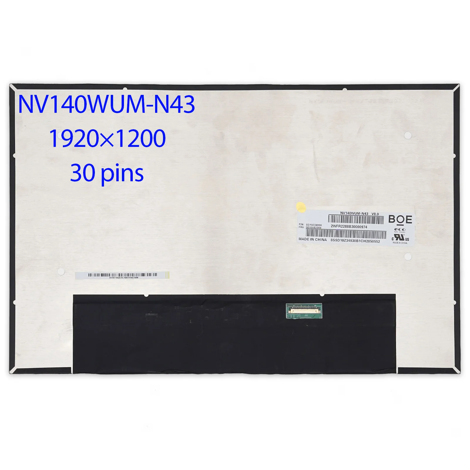 

14.0" Laptop LCD Screen NV140WUM-N43 fit B140UAN03.2 N140JCA-EEL for ThinkPad T14 T14s P14s Gen3 Gen4 E14 Gen5 1920x1200 30pins