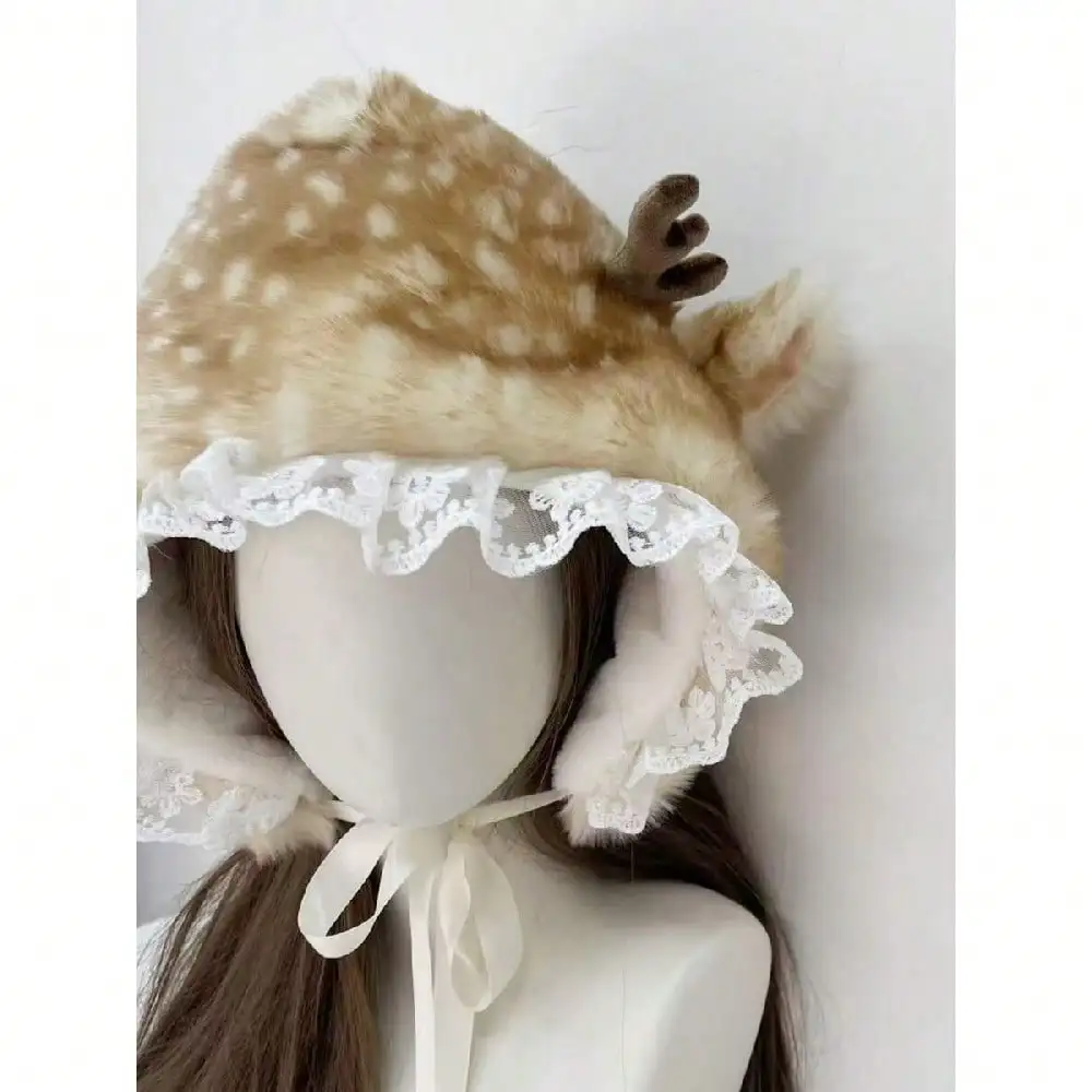 1pc Cute Plush Deer Antler Ear Headband, Warm Ear Warmer Headband, Cozy Casual Accessory For Women In Autumn/Winter Autumn Decor