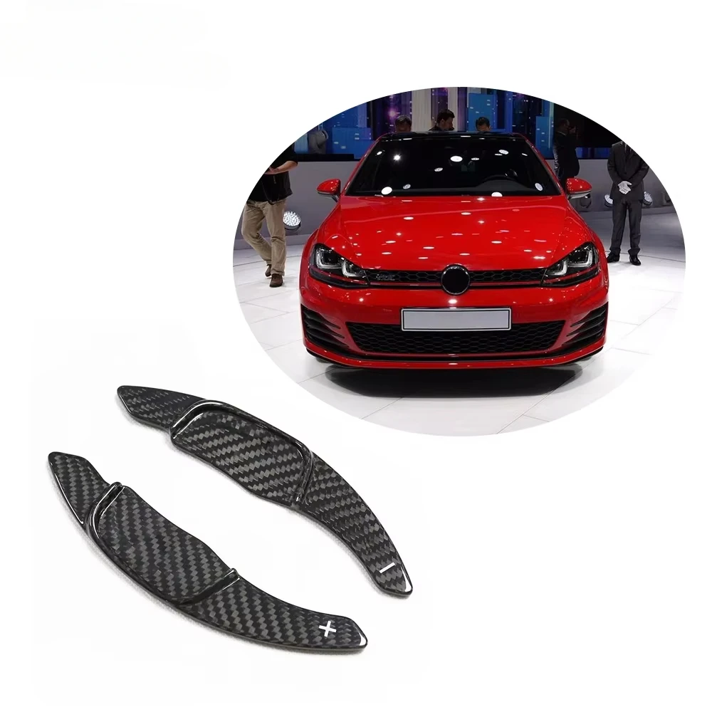 

High Quality Dry Carbon Fiber Steering Wheel Paddle Shift Extensions Trim for VW Golf 7 R Line gti Polo gti Gts