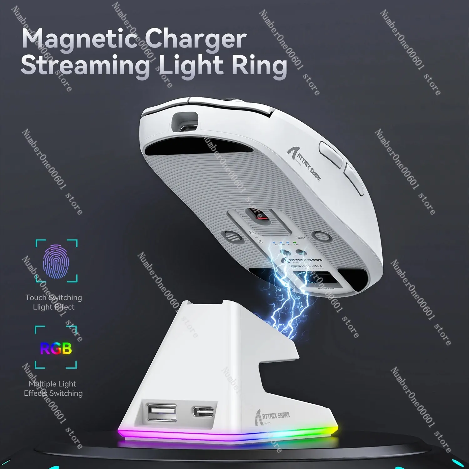 Imagem -06 - Lightpeso Wireless Gaming Mouse Modos com Fio 2.4g Bt5.2 até 26k Dpi Rgb Backlight Base de Carregamento Laptop Desktop x6