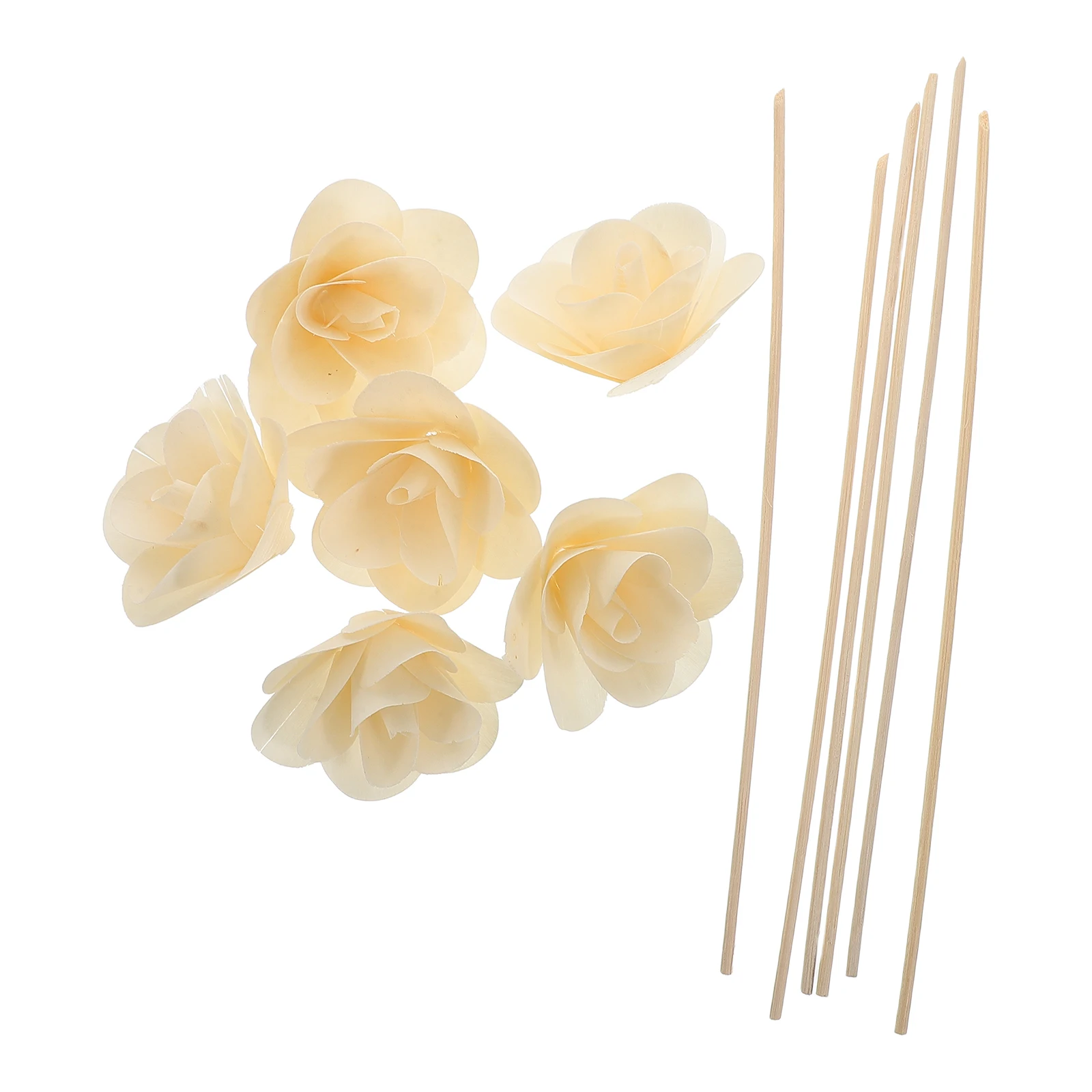 

6Pcs Aroma Diffuser Sticks Flower Rattan Replacement Essential Oil Diffuser Stick Home Office Fragrance Refill Artificial Flower