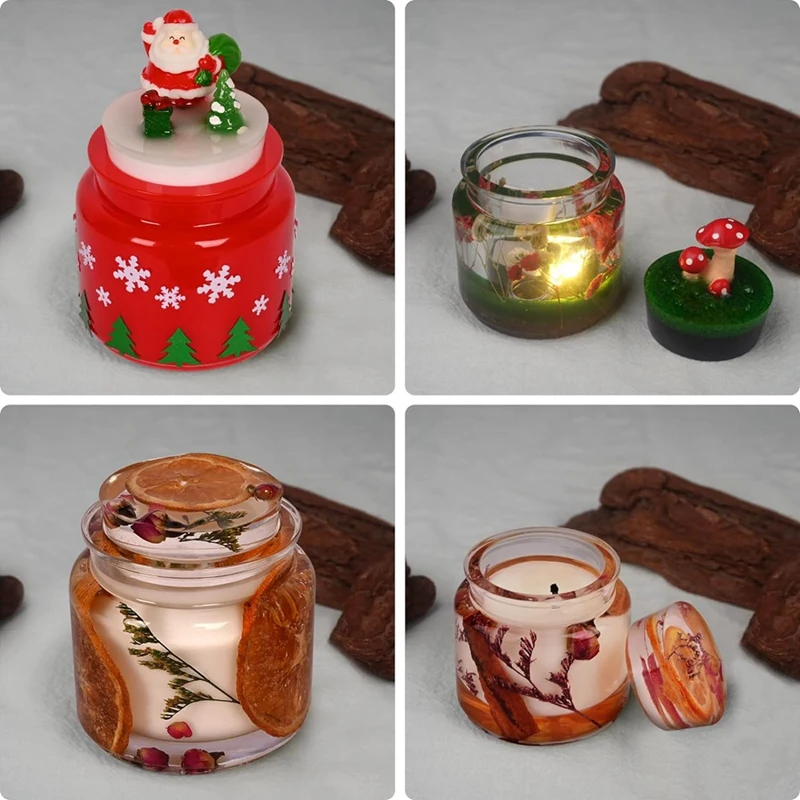 Силиконовая форма для банок Силиконовая форма для банок, форма для банки из смолы с крышками, 2 комплекта