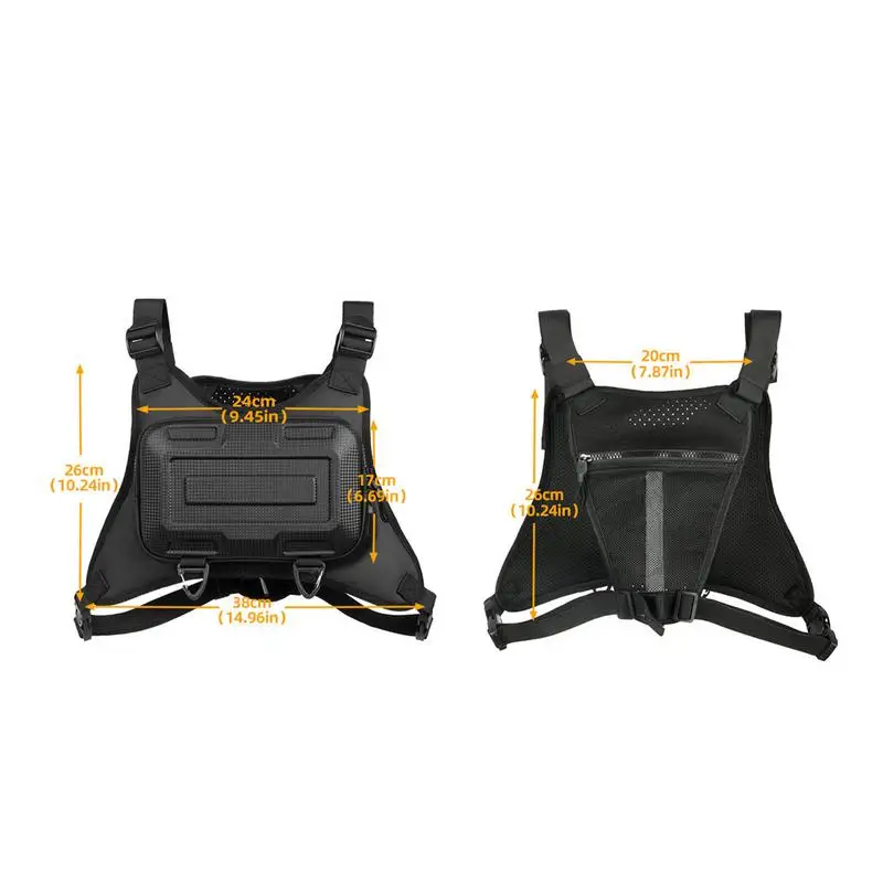 Paquete de pecho frontal para hombre, bolsa de pecho con carcasa dura, soporte para teléfono para correr, chaleco para correr, diseño ergonómico