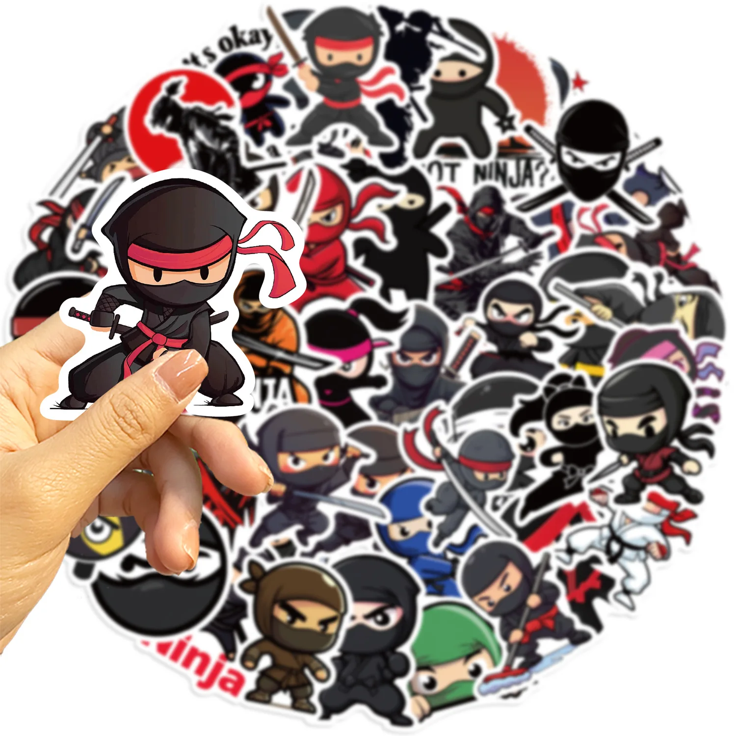 

50Pcs Cartoon Cute Ninja Stickers Decals For Phone Laptop Suitcase Scrapbook Refrigerator Waterproof Stickers Kids Toys Gifts
