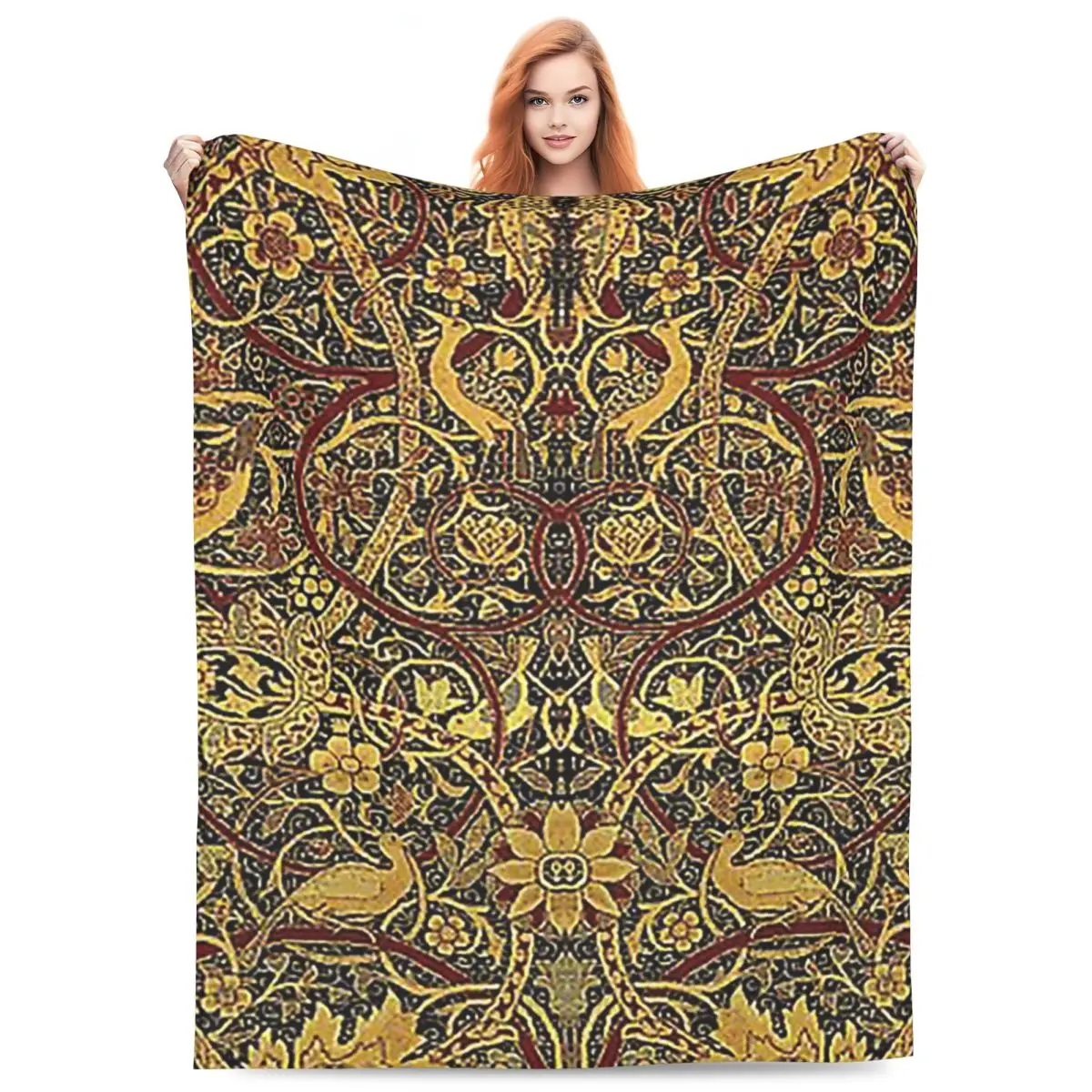 William Morris Bullerswood Blanket Fleece Sofa Throw Blanket Multi-function for Couch Bedding Travel Throws Bedspread Quilt