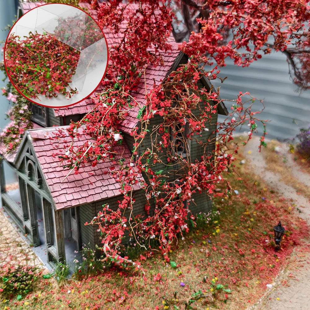 

1 Box Miniature Model Colorful Flower Vines Simulation Climbing Plant For DIY Building House Decor Garden Farm Micro Landscape