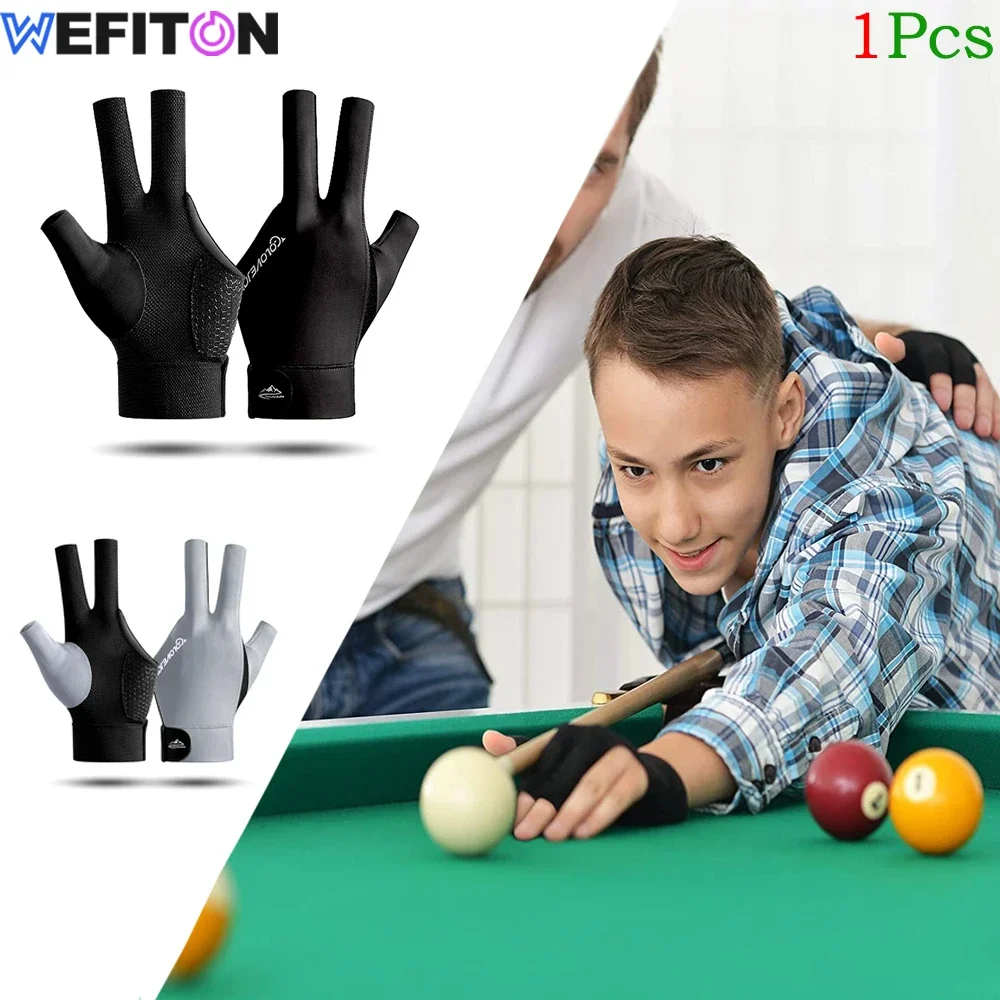 1Pcs Pool Gloves Billiards Left Hand - 3 Fingers Shooters Snookers Cue Sports Gloves Breathable Billiards Gloves for Women Men