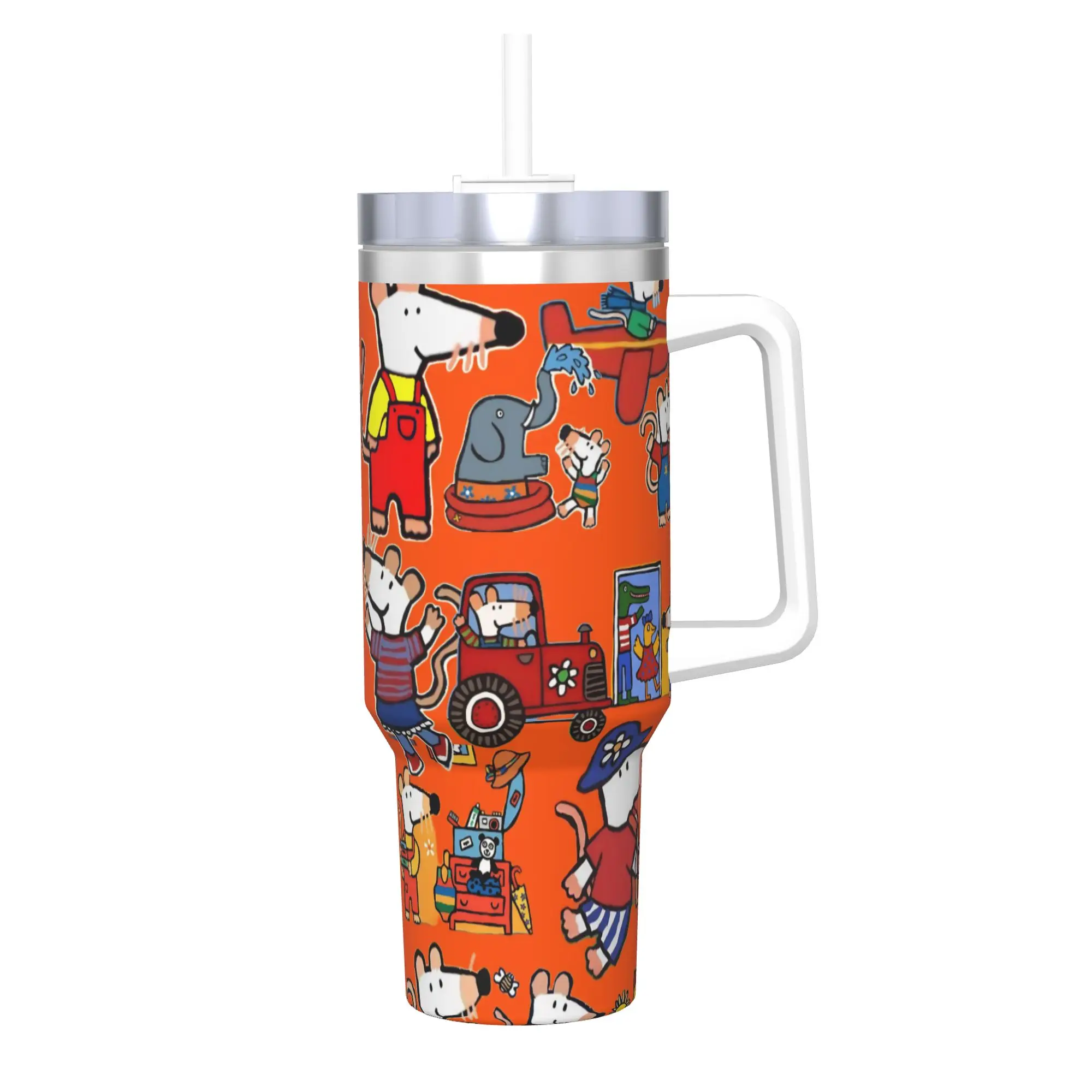 Maisy Mouse 40oz Tumbler Stainless Steel Double Wall Vacuum Insulated  Mug Cups With Straw