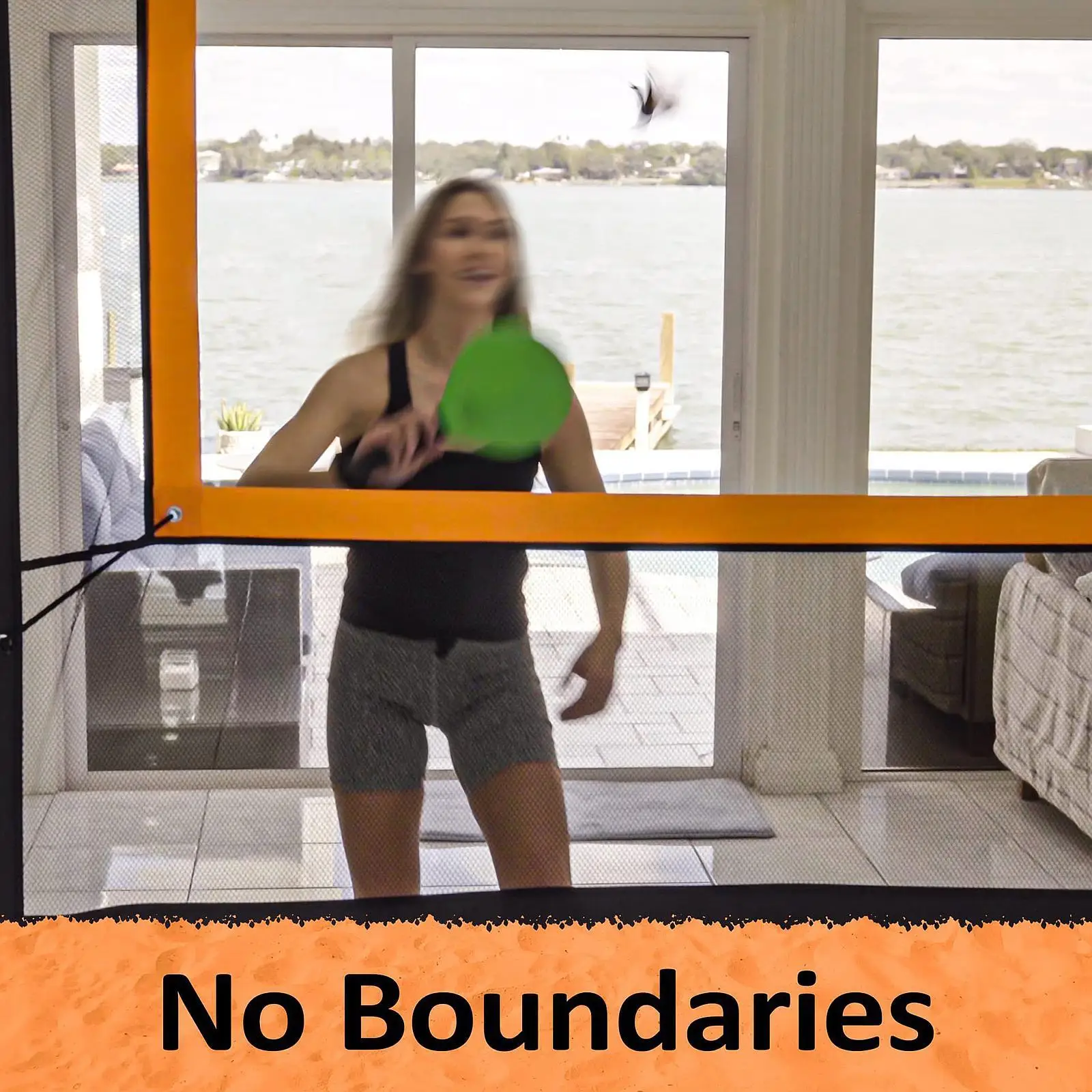 

Badminton Net Easy Setup with Carry Bag Replacement Easy Installation Adults with Rackets for Games Court Practice Beach Indoor