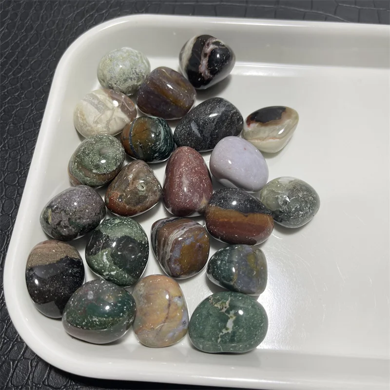 500g Natural Ocean Jasper Bulk Tumbled Stone and Minerals Crystal for Chakra Healing Fengshui Home Garden Decoration