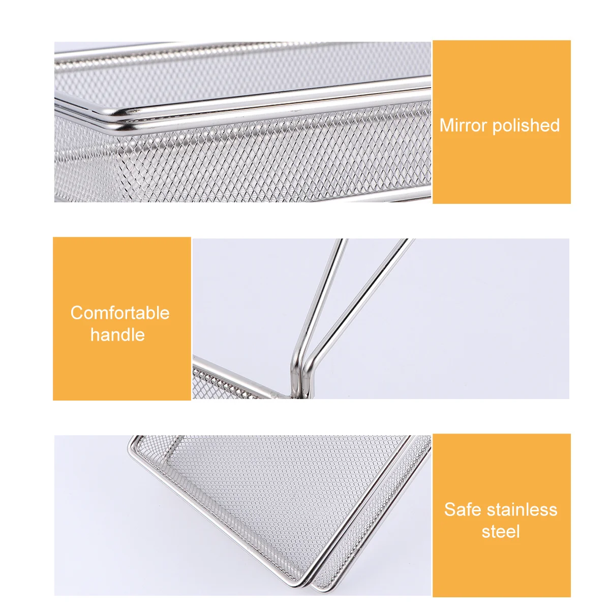 

Stainless Steel Frying Basket Small Snack Mesh Colander Kitchen Strainer Long Handle Deep Pot Filter Basket for Fried Snacks