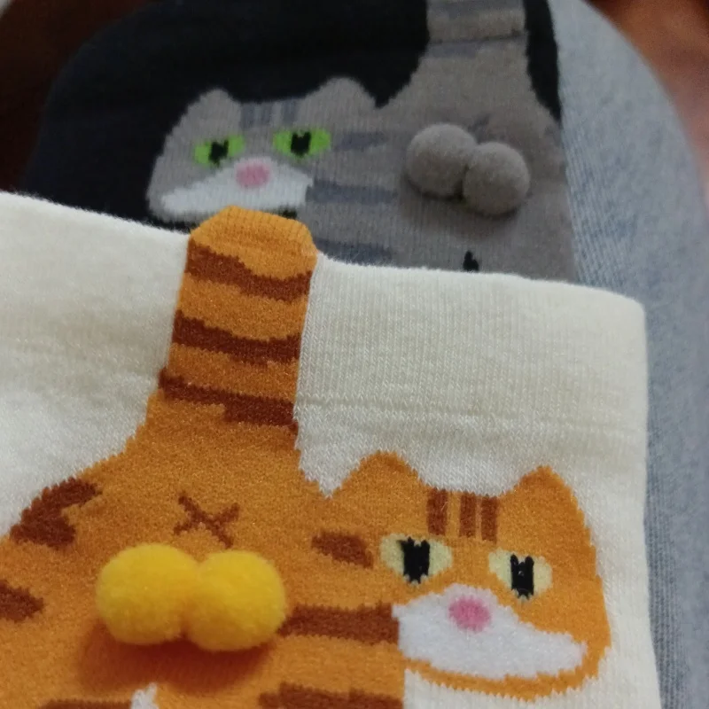 

Набор из 4 забавных абстрактных 3D-носков с изображением кошачьей попы, мультяшные, необычные, хлопковые, повседневные носки, носки-«кошачьи яйца» для милых девушек, подарок для пары