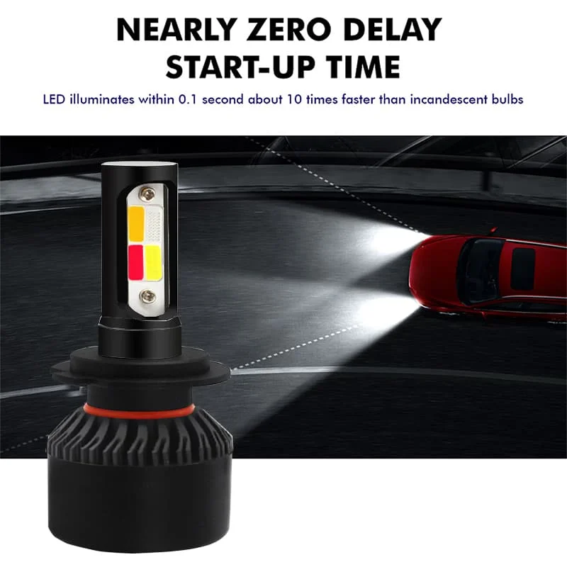 2PCS tri color flash white blue Auto LED H3 HB4 H27 881 Headlight fog lamp H7 H4 H1 H11 880 Car Headlamp Bulb 3000k 8000k 6000k