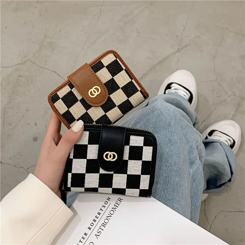 

Ladies' folded short-sized small wallet card bag, exquisitely sophisticated, with multiple card slots and portable design