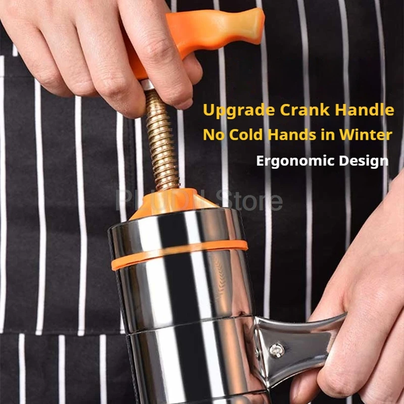 Handmatige noedelmachine van roestvrij staal met 6 pastavormen Multifunctionele pastamachine voor het kookgereedschap in de keuken