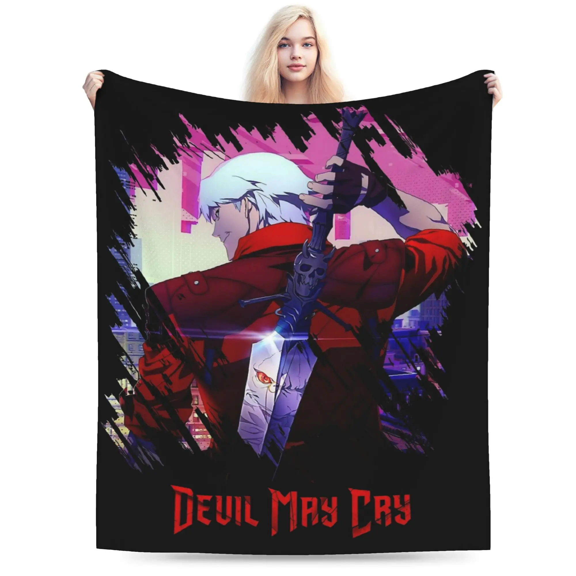 Super Soft Devils May-Cry 3 Throw Blanket Premium Fleece Flannel Lightweight  Bed Blanket Cozy Plush Bedspread All Season Use