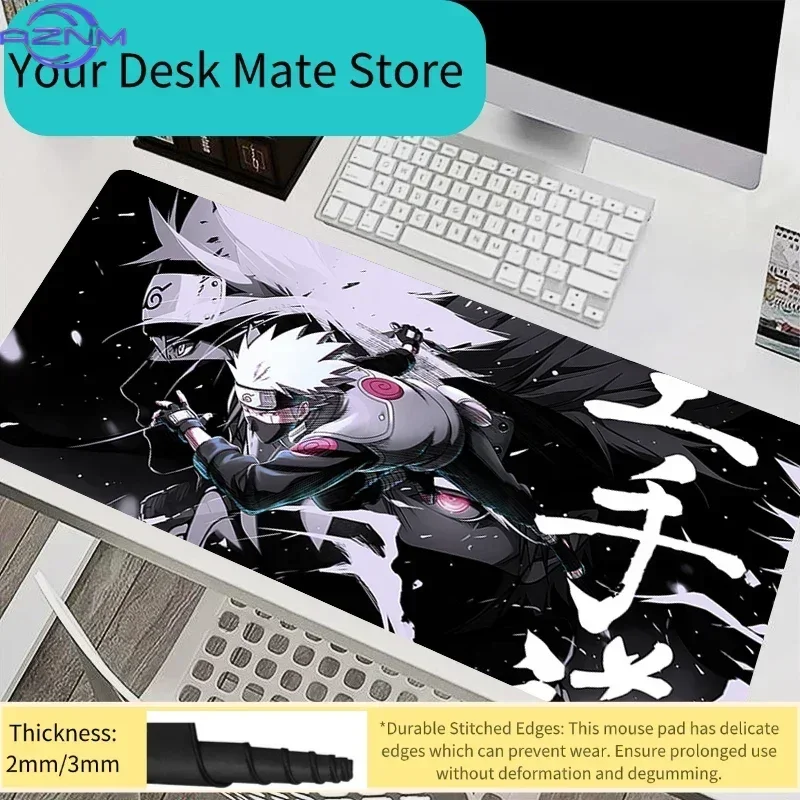 Anime Ninja Manga Collage Mouse Pad, Rubber Non-Slip Base, Stitched Edges, Smooth Surface for Computer Gaming, Desktop Keyboard