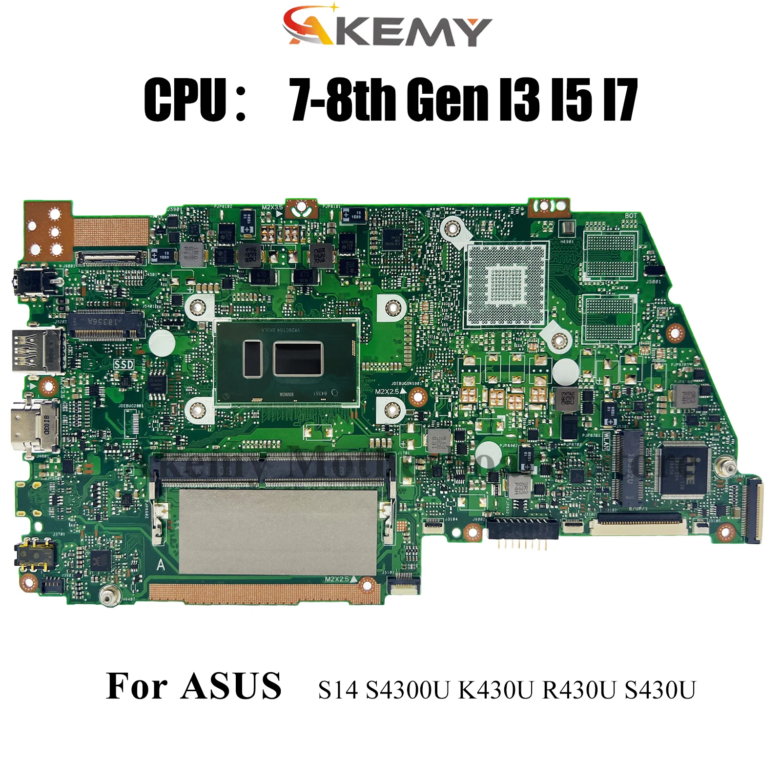 

X430UN Материнская плата для ноутбука ASUS VivoBook S4300U X430UN S14 S430U V430U X430U K430U X430UA R430U Материнская плата с процессором I3 I5 I7