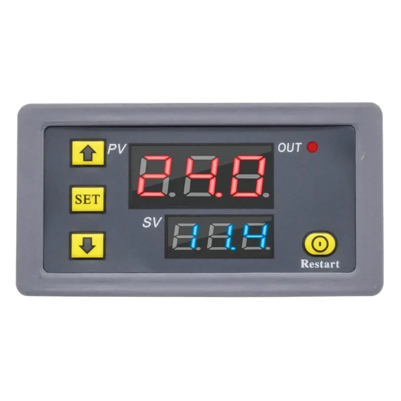 220V 24V 12V T3230Digital Time Delay Relay Dual LED Display Cycle Timer Control Switch Adjustable Timing Relay Time Delay Switch