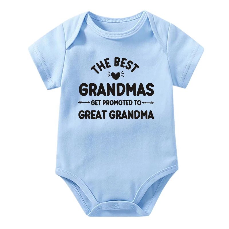 The Best Grandmas Get Promoted To Great Grandma Print Baby Bodysuits Pregnancy Announcement Newborn Jumpsuit Infant Clothes Gift