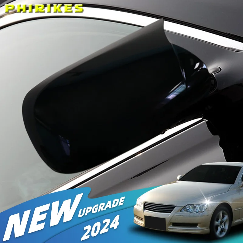 

For Toyota Mark X Reiz 2005-2007 Car Rearview Side Mirror Cover Wing Cap Exterior Door Rear View Case Trim Carbon Fiber Look