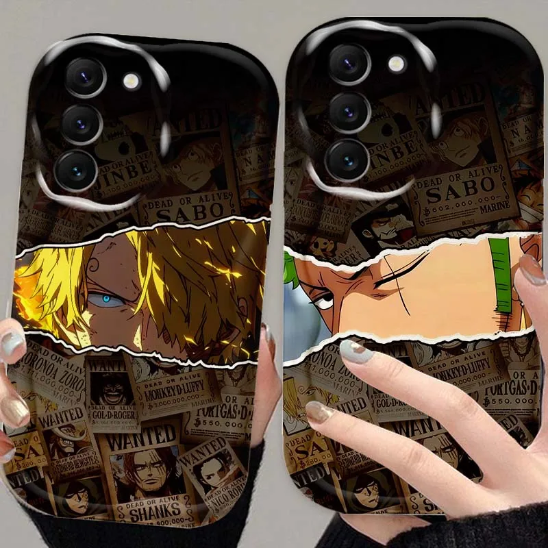 أنيمي قطعة واحدة زورو سانجي لسامسونج غالاكسي S25 S24 S23 S22 S21 S20 A16 A55 A05 A07 الترا زائد FE 5G موجة النفط جراب هاتف #5