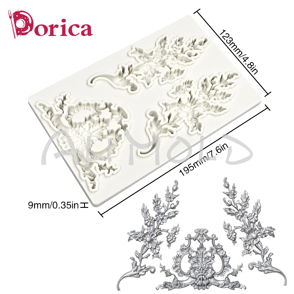 Silikonowa forma do dekoracji domu Sugarcraft Chocolate Fondant Cake Mould DIY Resin Clay Relief Model Home Decorating Tool Baking — zdjęcie 3