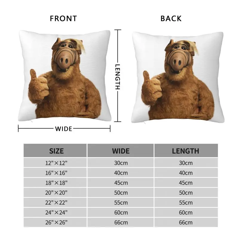 Alf Thumbs Up Cushion Cover 40x40cm Alien Life Form Velvet Modern Pillow Cases Living Room Decoration