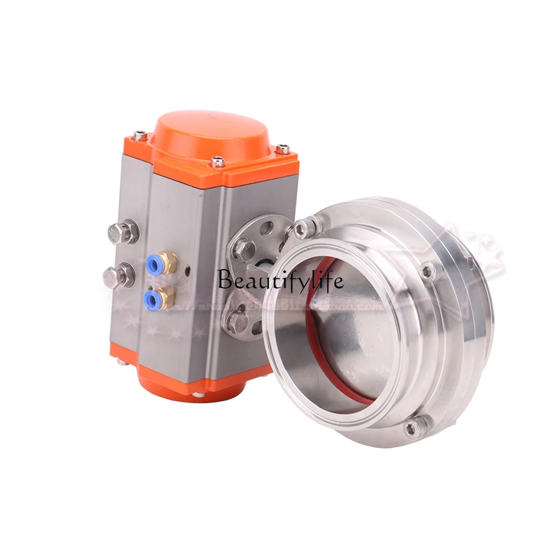 D681X 304 Stainless Steel Pneumatic Quick Load Butterfly Valve Horizontal Clamp Butterfly Valve