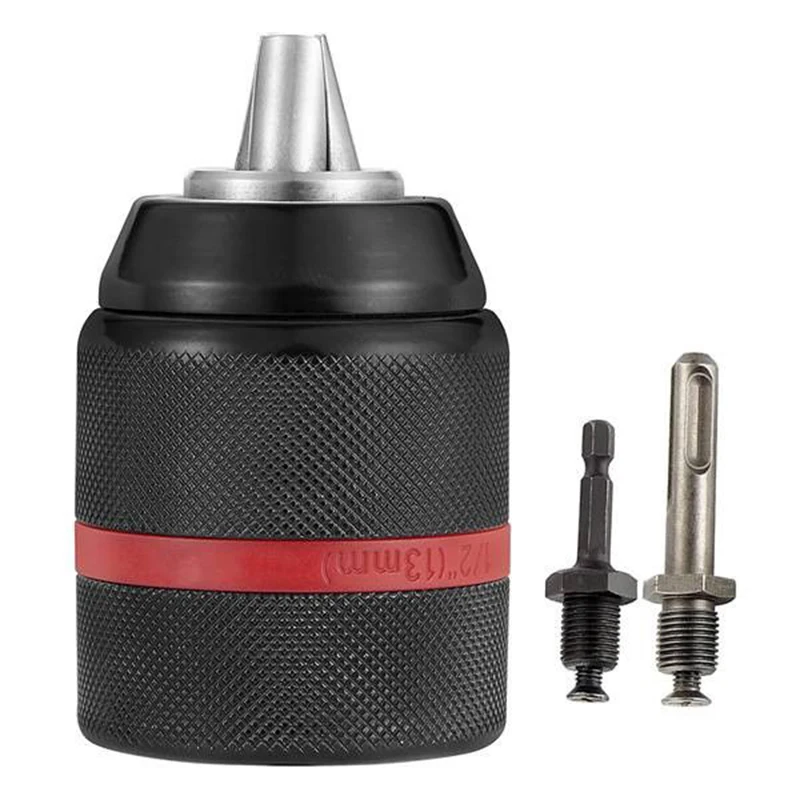 【Hot】2-13mm Keyless Threaded Metal Drill Chuck, Hex Shank/SDS/Square Quick Grip Adapter, Chuck for Drill Bits Screwdriver Tap&So