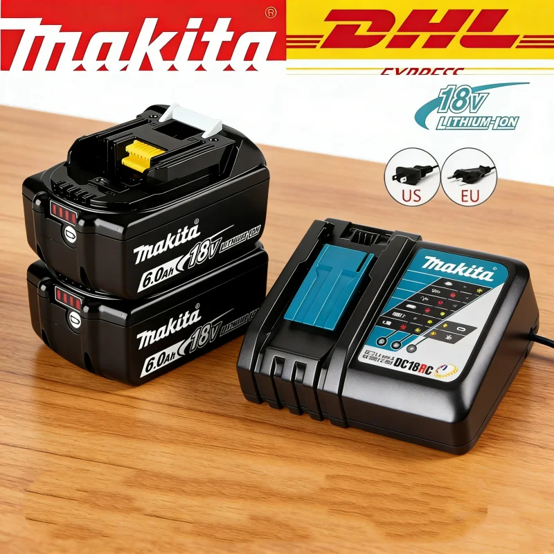 

Аккумуляторы для электроинструментов 2026 100% Makita BL1860 BL1850B BL1850 BL1840 BL1830, 18В 6Ач/5Ач, с зарядным устройством, замена для шуруповертов