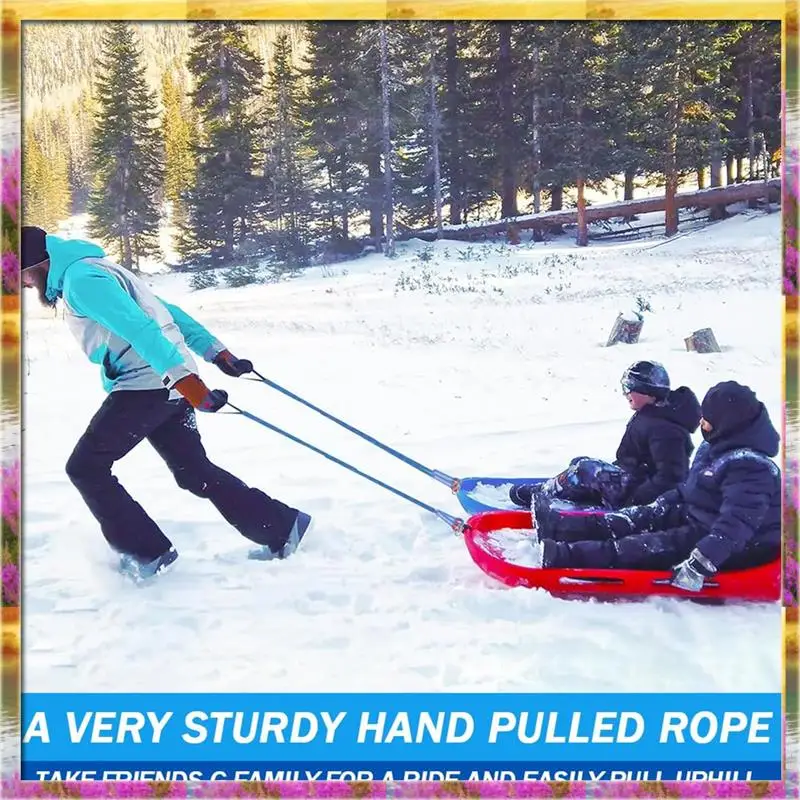 Aug. Sledge Rope With Carabiner, Thick Sledge Rope Diameter 10 Mm, 4 M Sledge Lead With Handle,For Sledges, Sledge Pull Rope