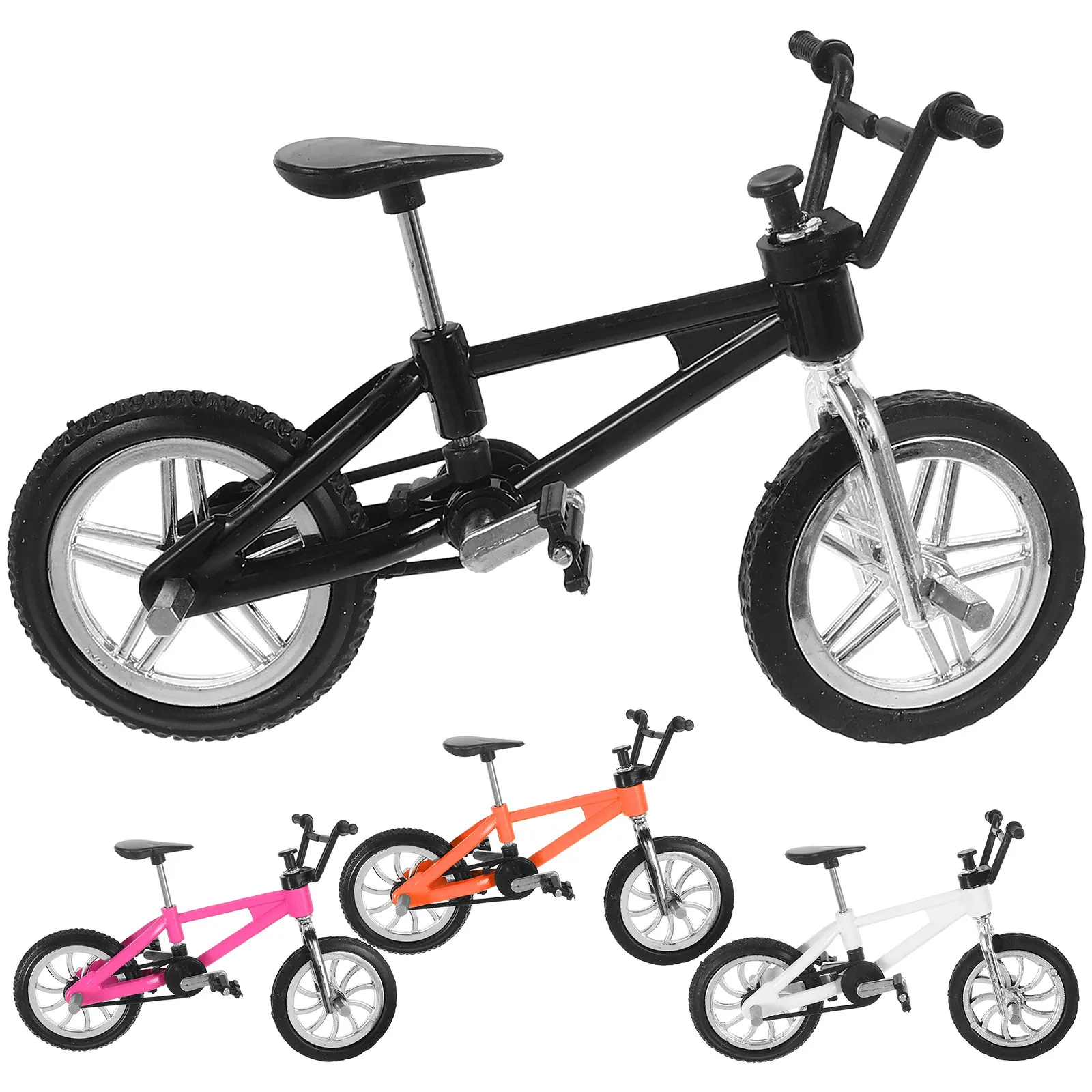 

4Pcs Mini Finger Mountain Bicycle Collection Alloy Simulation Racing Set Finger Bike Accessory Bicycle Model Mountain Bike Toy