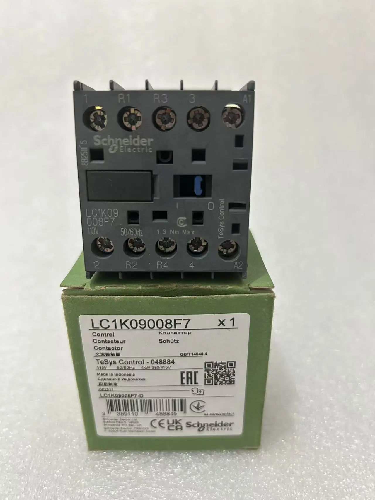 LC1K09008F7 LC7K09008F7 contactor - 4P (2 NO + 2 NC) - AC-1 = 440 V 20 A - 110 V AC coil