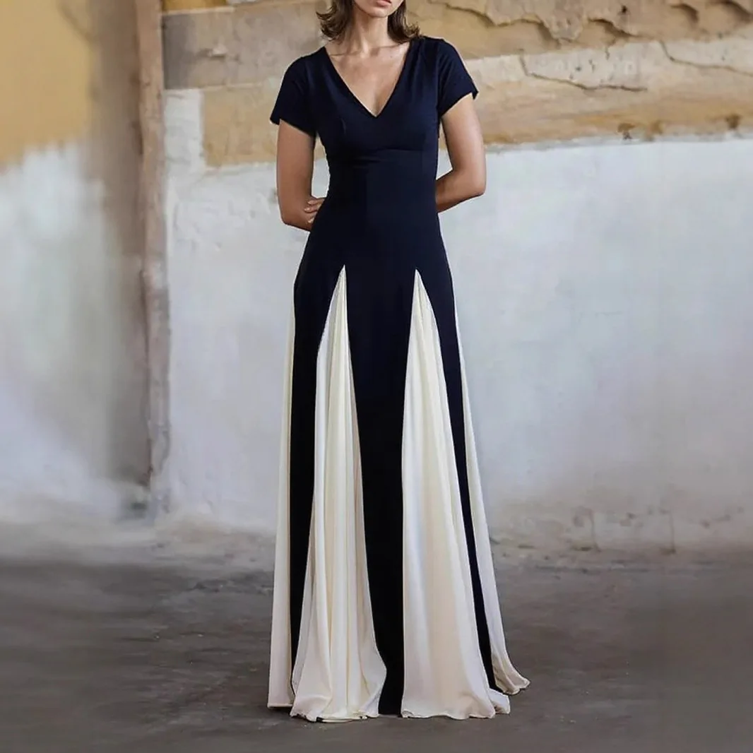 Jupe longue décontractée v-ne couleur Blo Dr pour femmes, coupe ample, en Fiber de Polyester, ort Sve h-pe, Silhouette automne Faion