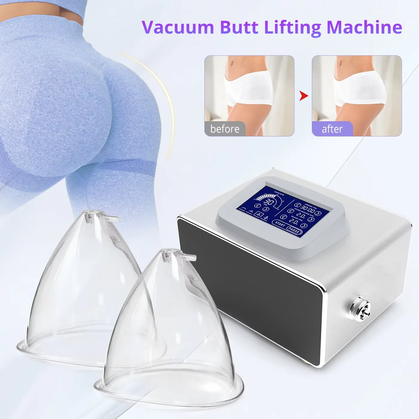 

Professional Breast Enhancement Vacuum Buttoom Lifting Lympth Drainage Body Sculpt Skin Care Massage Machine for Salon and Home