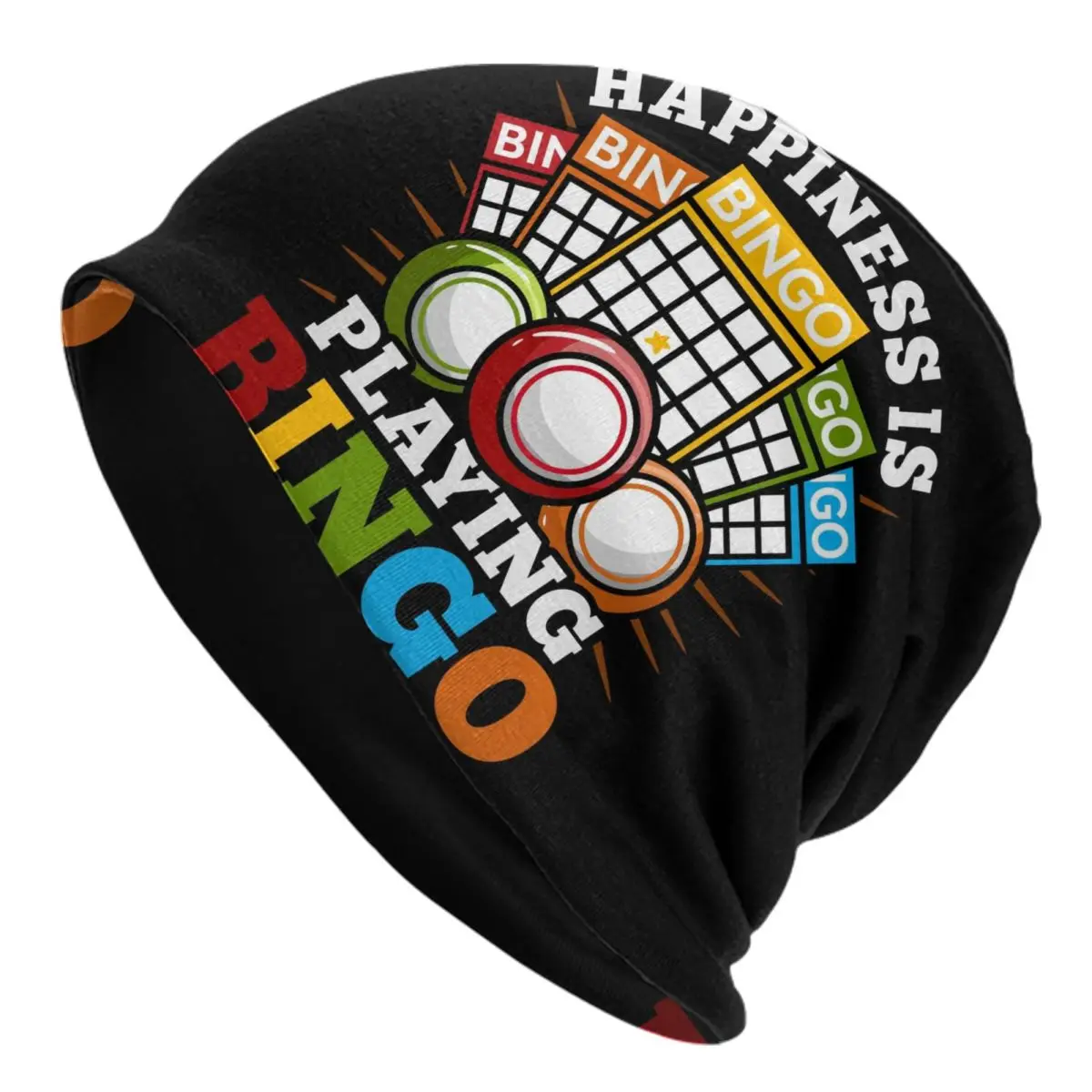 Bingo Balls Paper Game Skullies Beanies Caps Unisex Winter Warm Knit Hat Men Women Cool Adult Bonnet Hats Outdoor Ski Cap