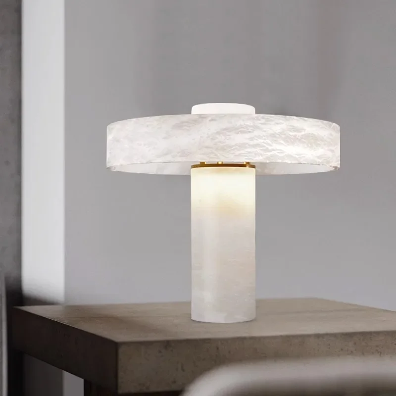 Postmodern Bronze Marble Bedroom Desk Lamp Light Luxury Living Room Bedroom Study Table Lamp