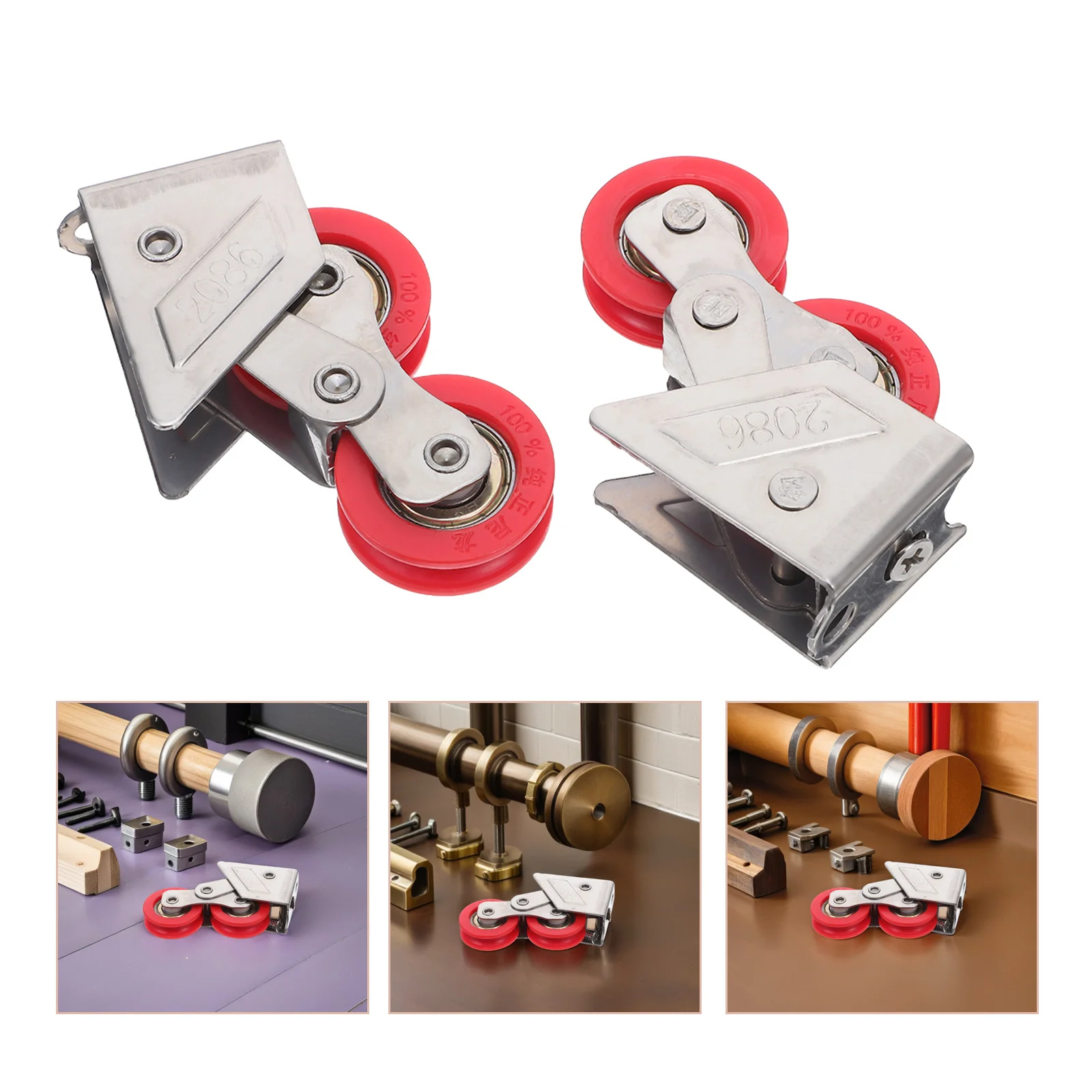 

2Pcs Heavy Duty Double Roller Sliding Door Wheels Stainless Steel Pulley for Patio Closet Glass Window Rollers