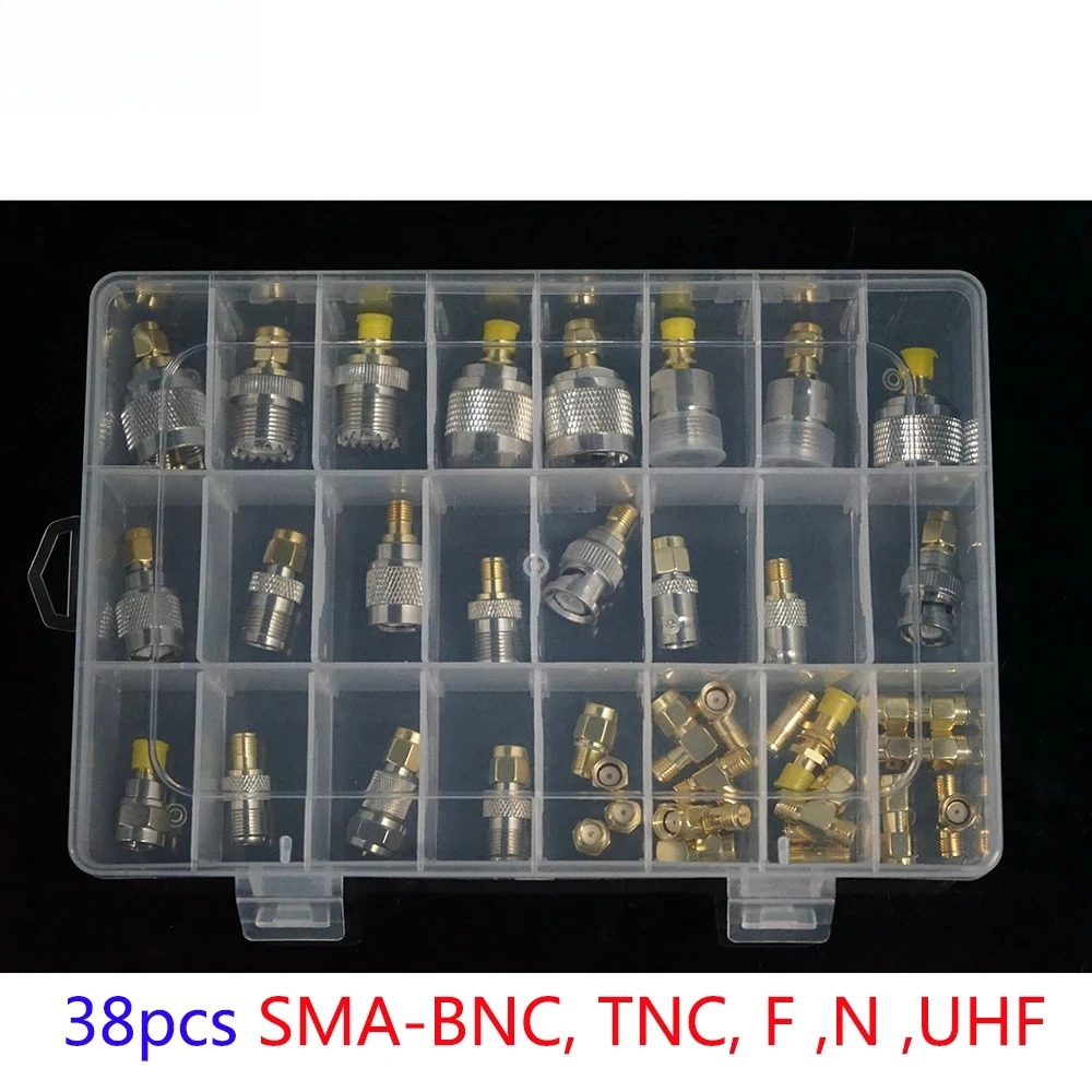 4 Piece SMA BNC UHF To SMA MCX MMCX BNC TNC UHF SO239 PL259 N F Type SMB RF Coaxial Coax Adapter Connector Combination