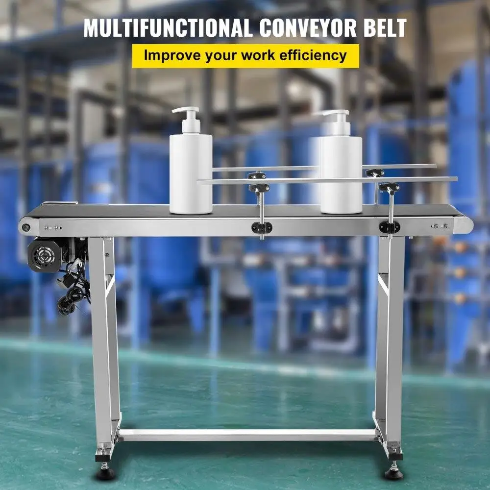 47 inci bermotor sabuk PVC Conveyor - 7.8 inci lebar meja transportasi industri dengan perlindungan ganda & Anti-Static disesuaikan